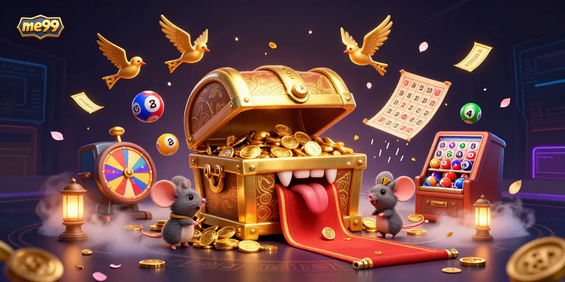 Win big at me99 Casino with this vibrant, dynamic 3D illustration of games and excitement.