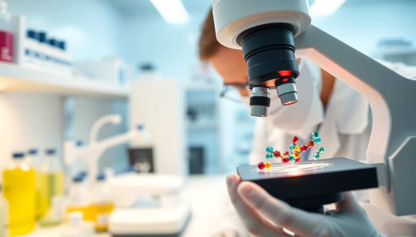 Buy cagrilintide peptide samples being analyzed in a professional lab setting.