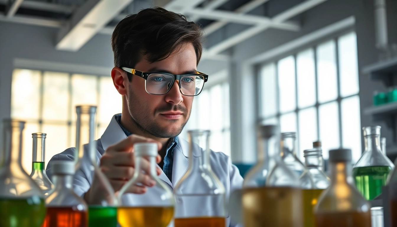 Investigating research compounds in a professional laboratory environment.