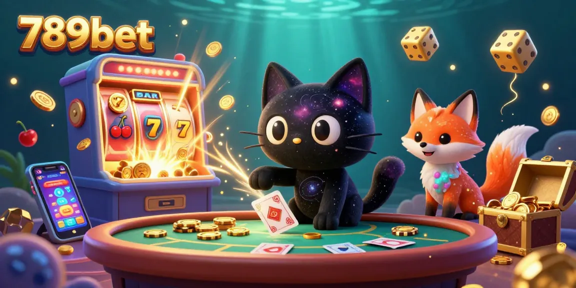 Experience the thrill of 789bet with a cosmic casino scene featuring vibrant characters and dynamic game elements.