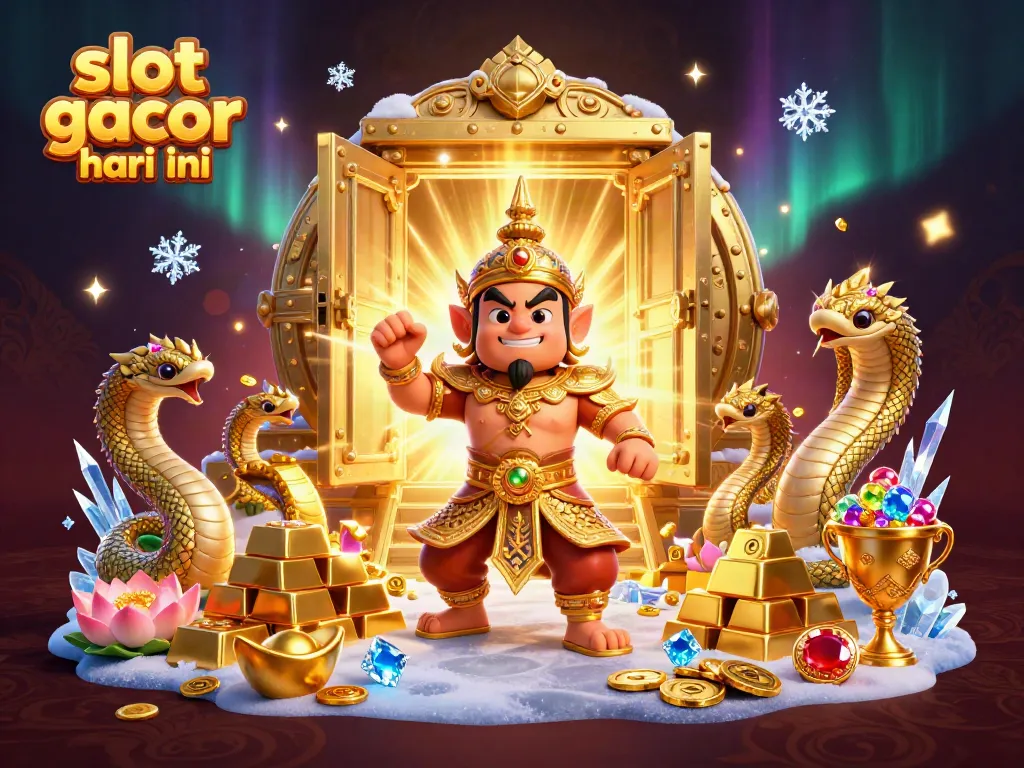 Unlock fortune with "slot gacor hari ini" featuring vibrant characters and dazzling casino treasures.