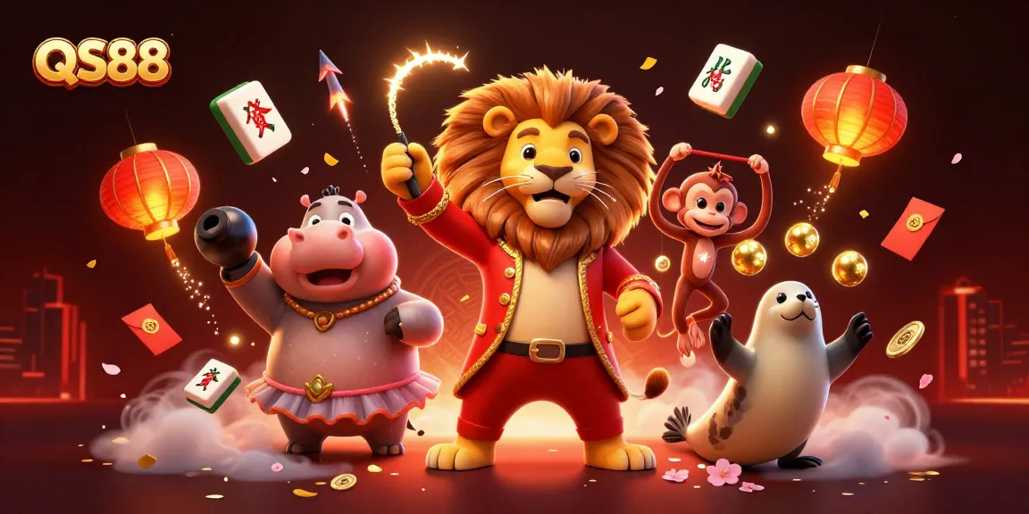 Experience thrilling action with QS88's vibrant casino games featuring fun characters and dynamic elements.
