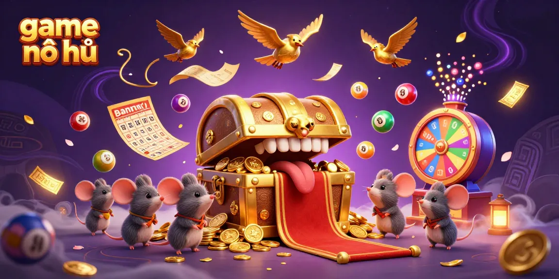 Engage in thrilling game nổ hũ adventures with animated treasure, vibrant game elements, and dynamic backgrounds.