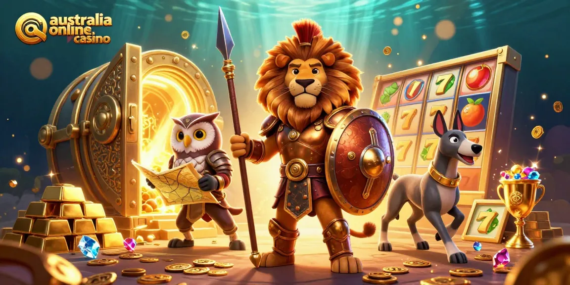 Experience the thrill of the australia online casino world with vibrant characters and gold treasures.