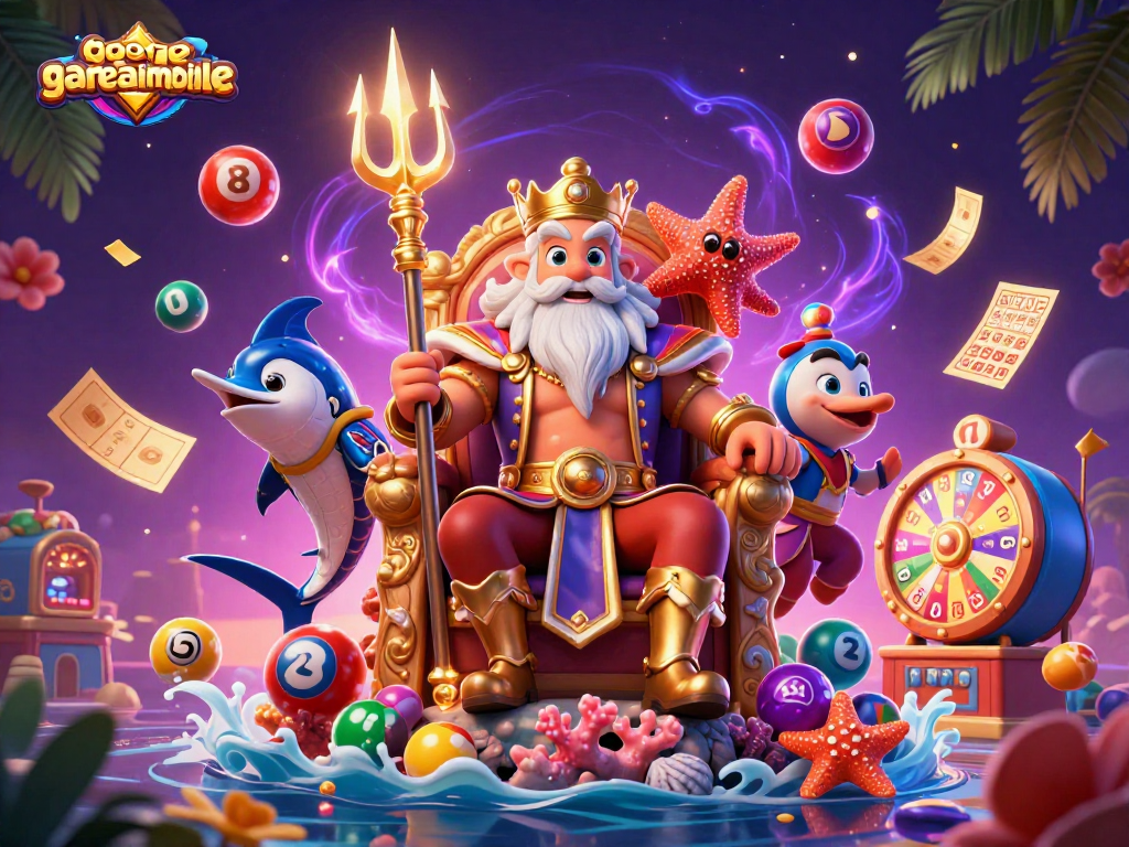 Experience the excitement of gamebaimobile with a vibrant lottery-themed illustration highlighting dynamic winning elements.