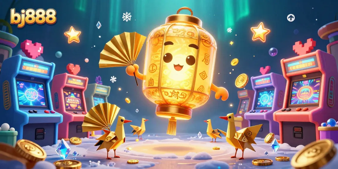 Experience the excitement of bj888 with a vibrant, dynamic illustration of a casino scene.