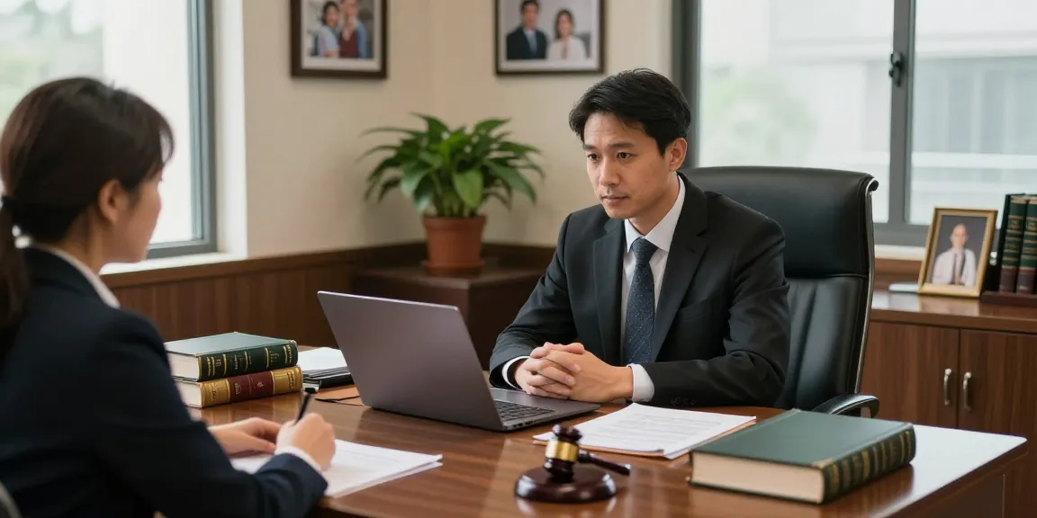 lawyer consulting with client here, showcasing professional legal services in an inviting office setting